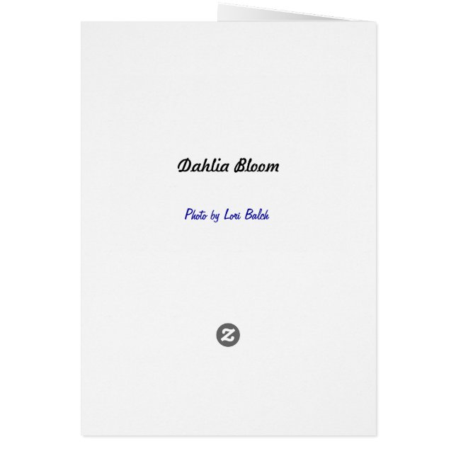 Cartão Dahlia Bloom (Verso)