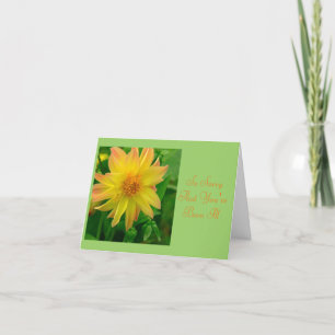 CARTÃO DAHLIA/DESCULPE POR ESTAR DOENTE/AMARELO E LARANJA