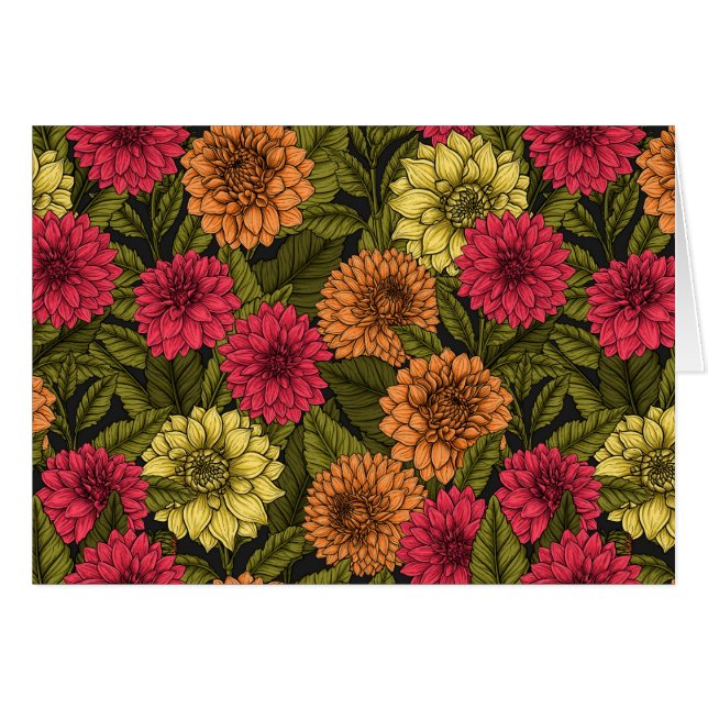 Cartão Dahlia jarden (Frente Horizontal)