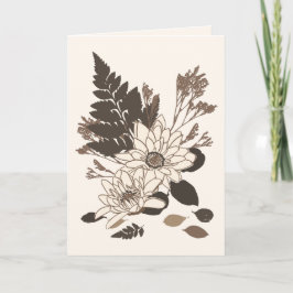 Cartão Daisies and Leaves - transparente no creme.