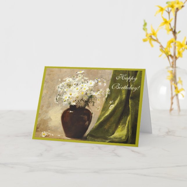 Cartão Daisies em um vaso, Paul Fisher Feliz Aniversário (Flor Amarela)