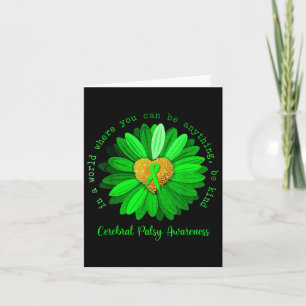 Cartão Daisy Be Kind Cerebral Palsy Awarness Green Ribbo