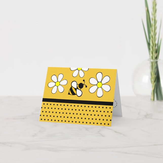 Cartão Daisy Bee Obrigado Notecards (Frente)