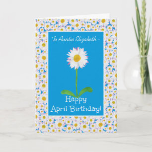 Cartão Daisy, carta de aniversário de abril para persona