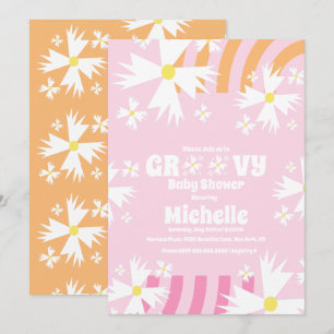 Cartão Daisy Flower Retro Way Dois Chás de fraldas