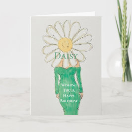 Cartão Daisy Girl Green Dress