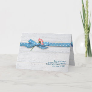 Cartão daisy in polka dot ribbon for friend