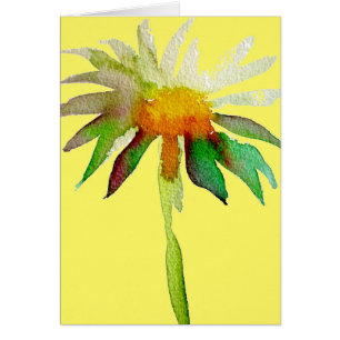 Cartão Daisy moderna art flower on yellow