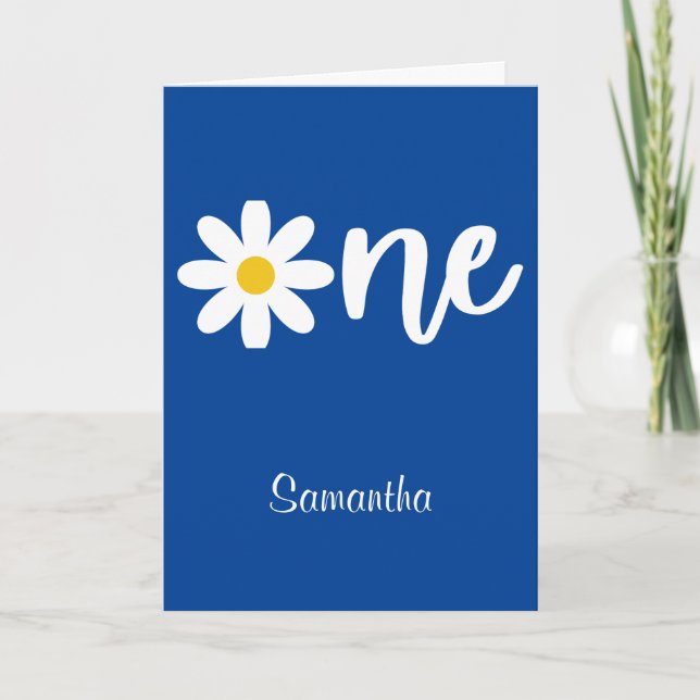 Cartão Daisy One primeiro aniversario (Frente)
