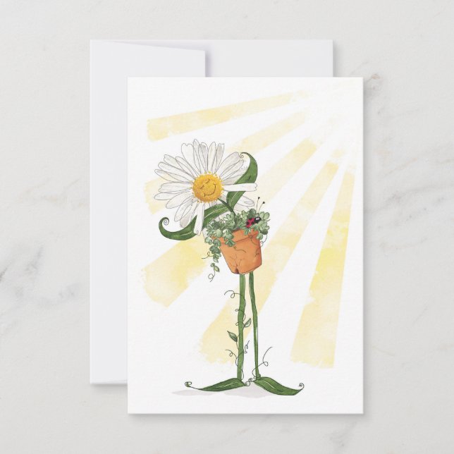Cartão Daisy sorrindo no verão à luz do sol (Frente)