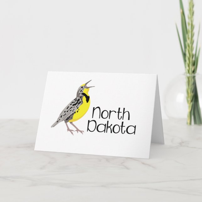 Cartão Dakota do Norte Meadowlark (Frente)