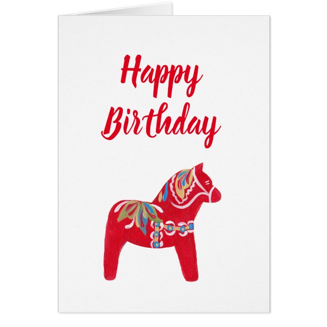 Cartão Dala Horse Birthday (Frente)