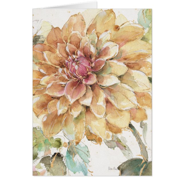 Cartão Dália alaranjada (Frente)