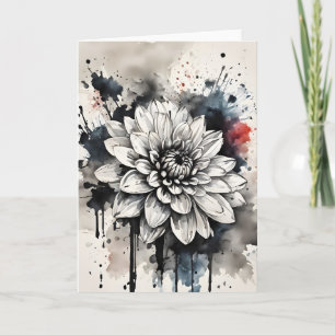 Cartão Dália - Flores de aquarela