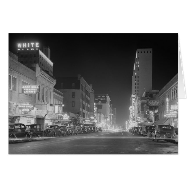 Cartão Dallas à Noite, 1942 (Frente Horizontal)
