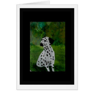Cartão Dalmatian manchado da arte do cão