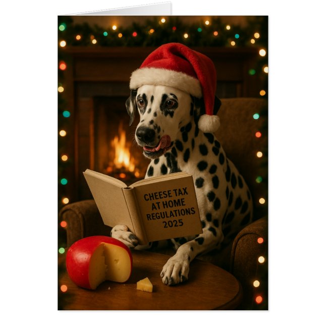 Cartão Dalmation 'Cheese Tax' Christmas card (Frente)