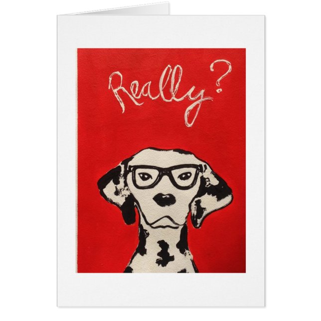 Cartão Dalmation no vermelho (Frente)