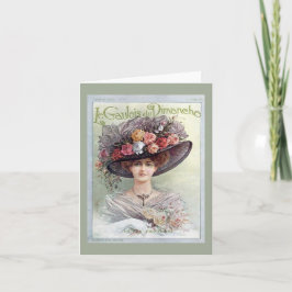 Cartão Dama de chapéus vitoriana