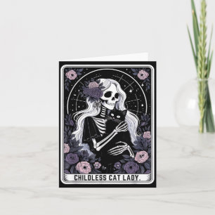 Cartão Dama de Gato sem Filhos Carta de Tarot Esqueleto G