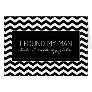 Cartão Dama de honra preta & branca do júnior da listra