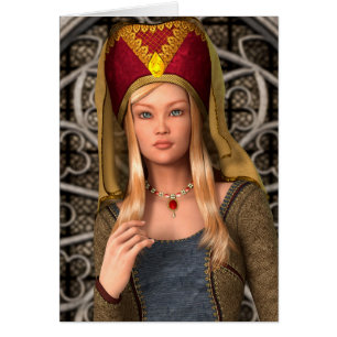 Cartão Dama Medieval