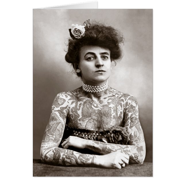 Cartão Dama Tatuada, 1907 (Frente)