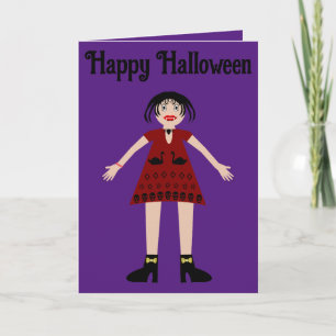 Cartão Dama Vampira de Halloween Gótica Personalizada