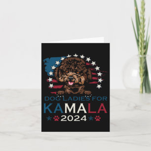 Cartão Damas Por Kamala Harris 2024 Poodle Dog America