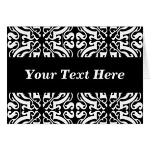 Cartão Damasco 1 (preto e branco)