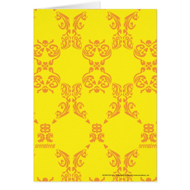 Cartão Damasco amarelo alaranjado (Frente)