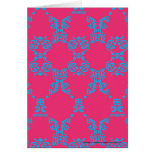 Cartão Damasco Aqua-Magenta