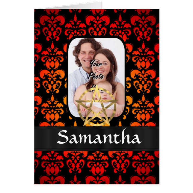 Cartão Damasco e pentáculo (Frente)