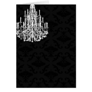 Cartão Damasco preto do candelabro