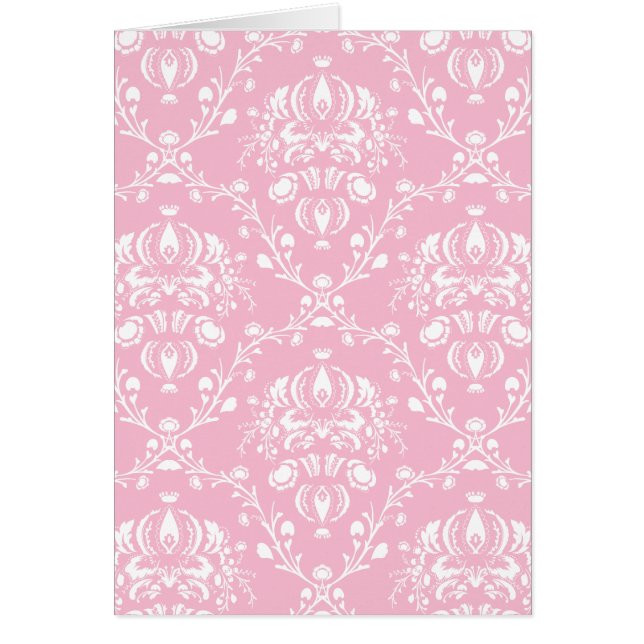 Cartão Damasco Rosa e Branco (Frente)