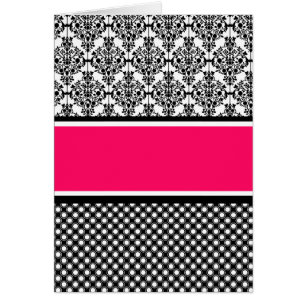 Cartão damasco rosa quente