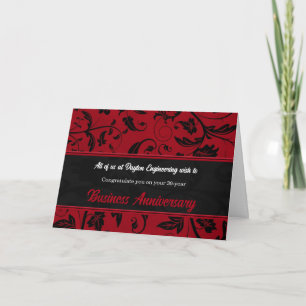 Cartão Damasco vermelho frontal personalizado do anivers