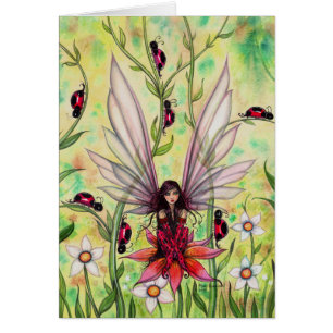 Cartão Damybug Fairy Fantasy Art Illustration