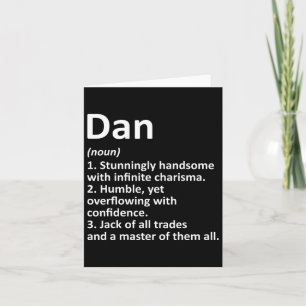 Cartão Dan Definition Personalised Name Funny Birthday Gi