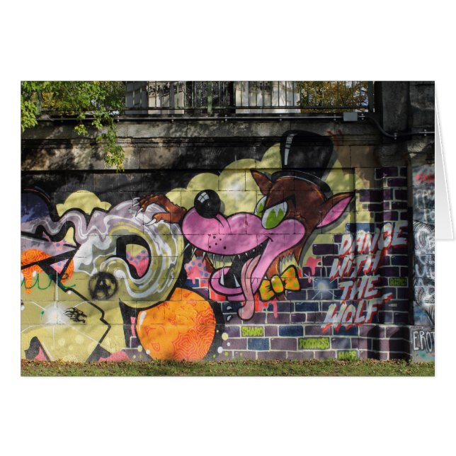 Cartão Dança Com O Grafite Do Lobo (Frente horizontal)
