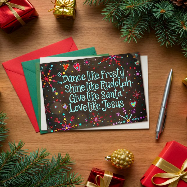 Cartão Dança como Frosty, amor como Jesus (Criador carregado)