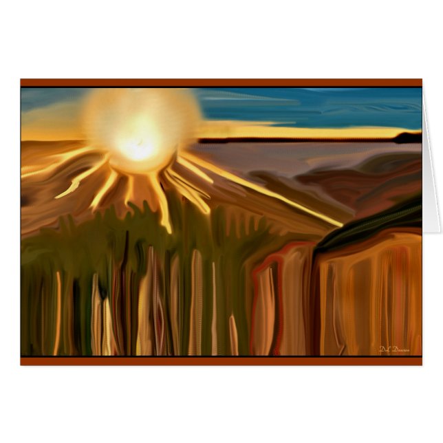 Cartão Dança da Abstrato de Arte Cactos (Frente Horizontal)