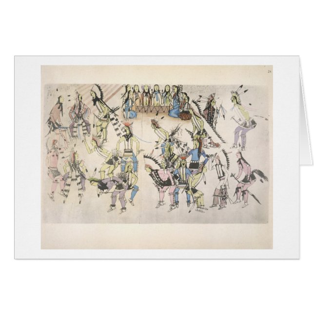 Cartão Dança da grama (tinta no papel) (Frente Horizontal)