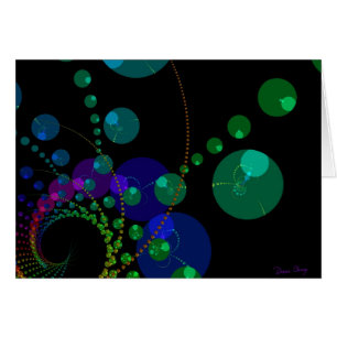 Cartão Dança das esferas II - violeta & cerceta cósmicas