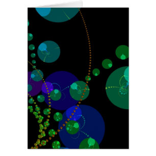 Cartão Dança das esferas II - violeta & cerceta cósmicas