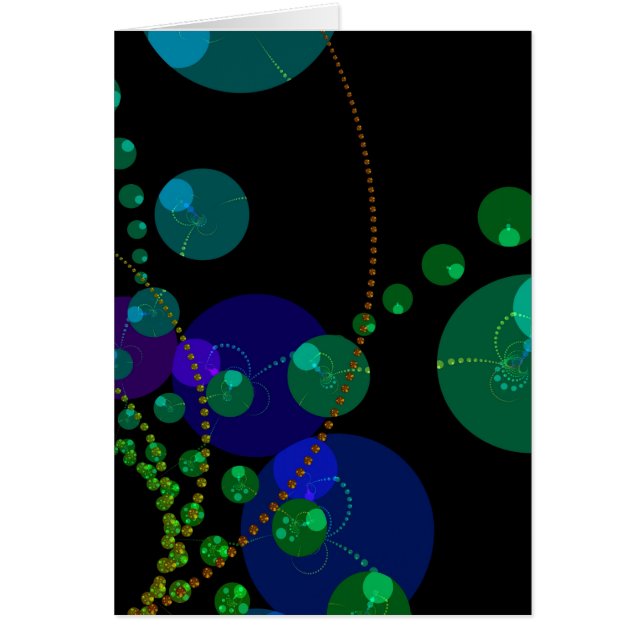 Cartão Dança das esferas II - violeta & cerceta cósmicas (Frente)