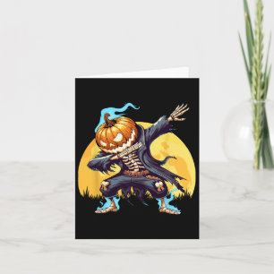 Cartão Dança de abbing Skeleton sem cabeça Pumpkin Dab Bo