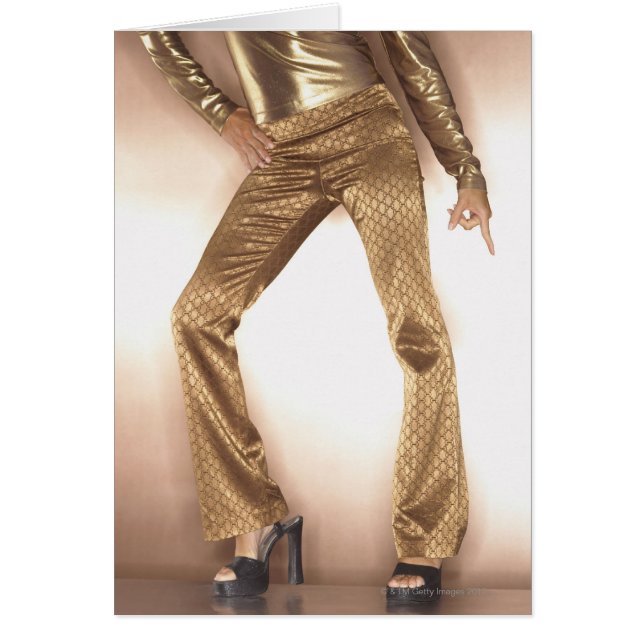 Cartão Dança de dança de discoteca em ouro (Frente)