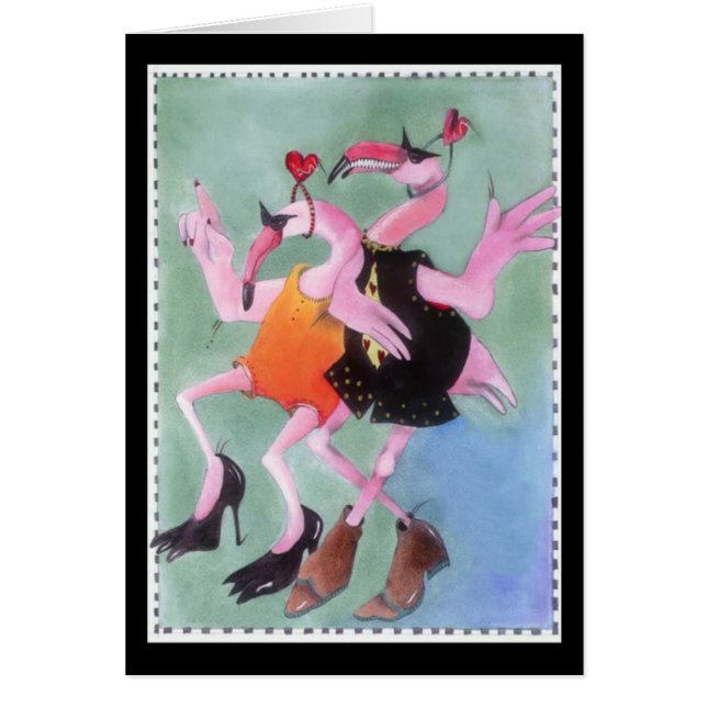 Cartão Dança do flamingo (Frente)