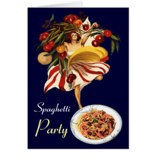 CARTÃO DANÇA DO PARTIDO ESPAGUETE, COZINHA ITALIANA E TOM
